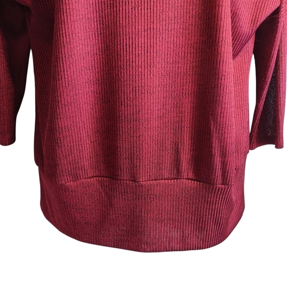 Alyx Blouse Women's Maroon Lace Trimmed 3/4 Sleeve Top Blouse Size Large - Picture 4 of 10